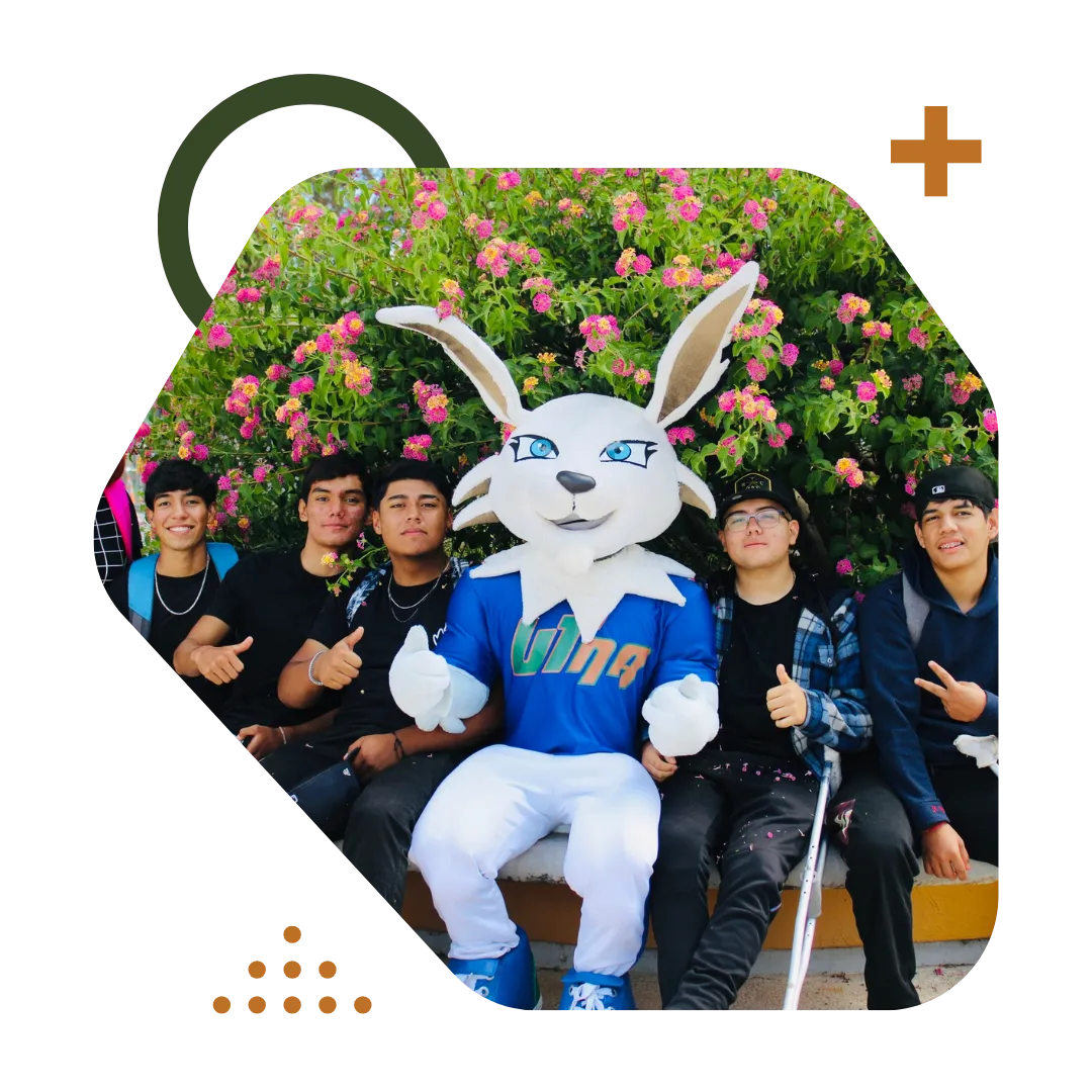 Students with mascot